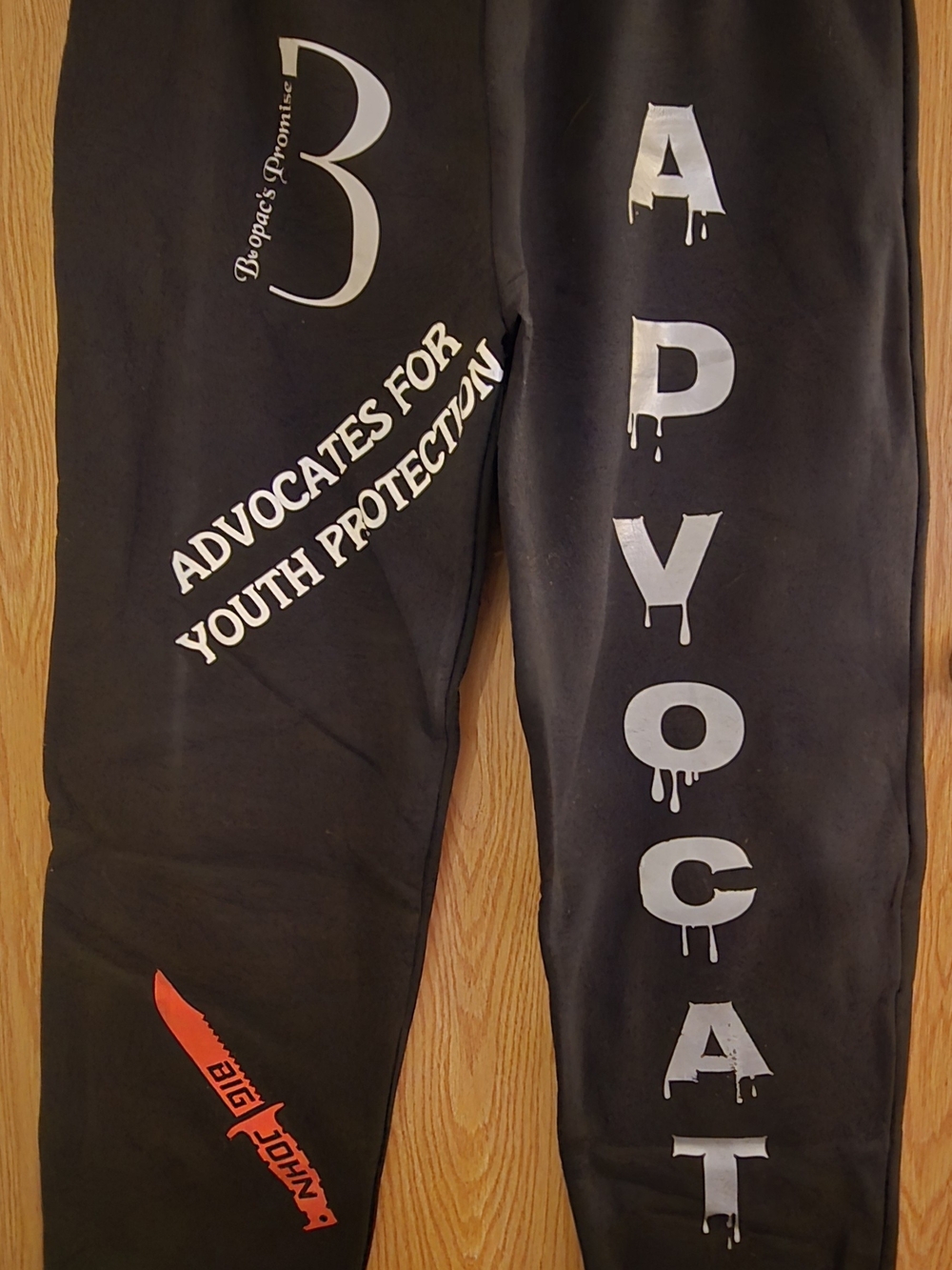Advocate Youth Protection Black Sweatpants - Boopac's Promise - Adult Large